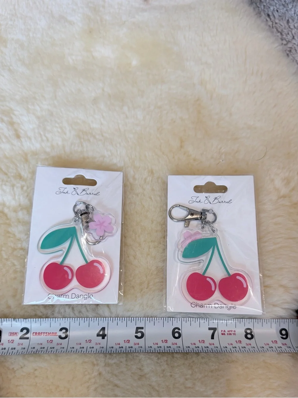 Ink & Barrel Bag Cute Cherry Charm Dangle Keychain